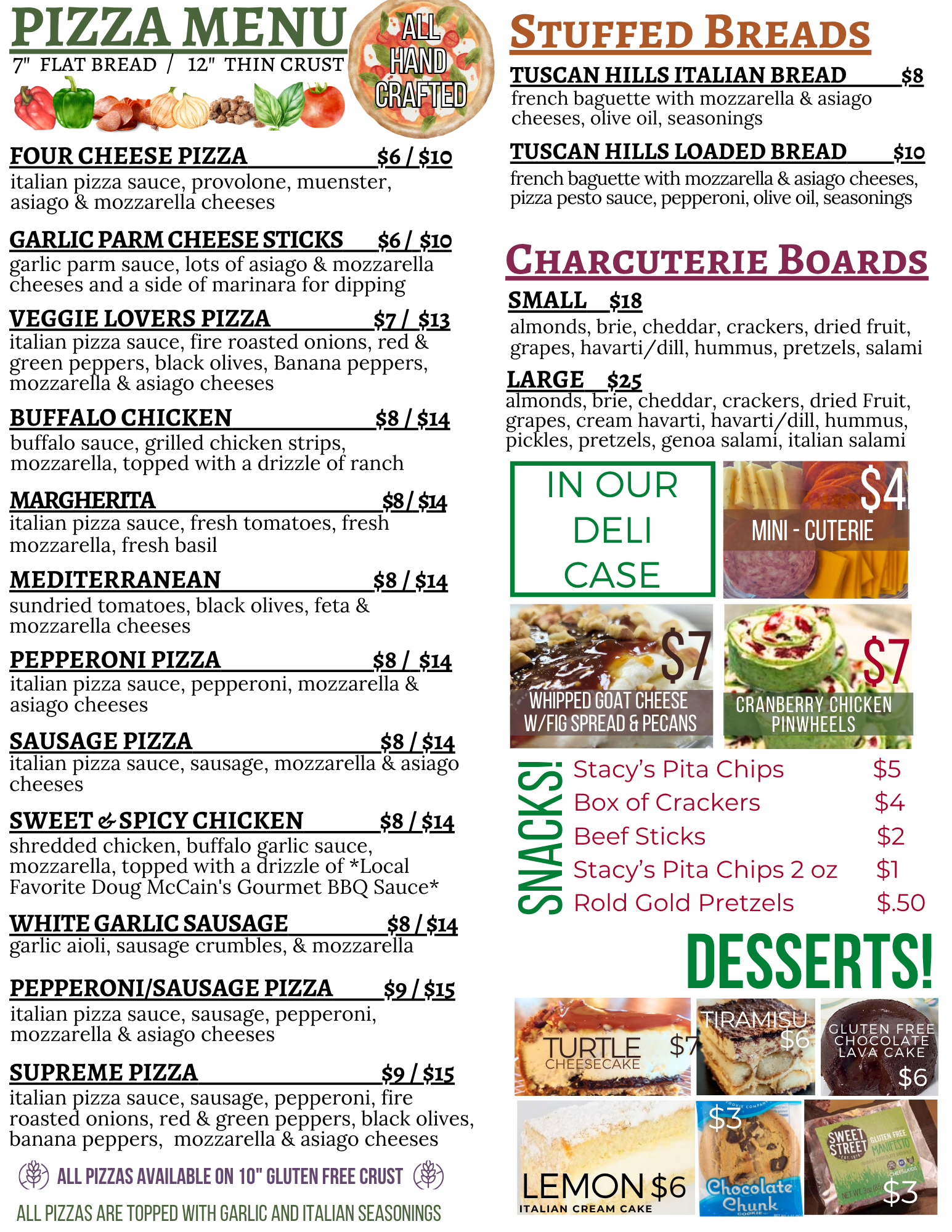 Pizza Menu