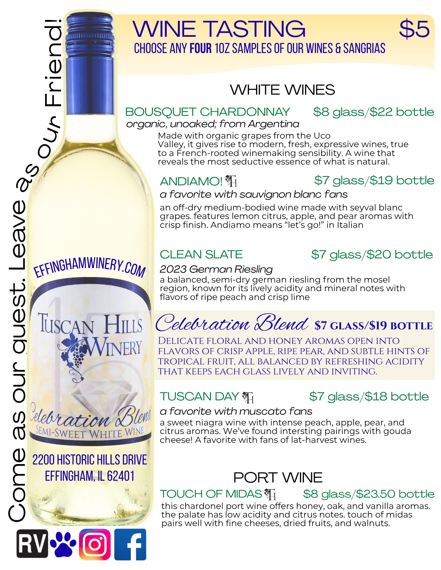 wine menu
