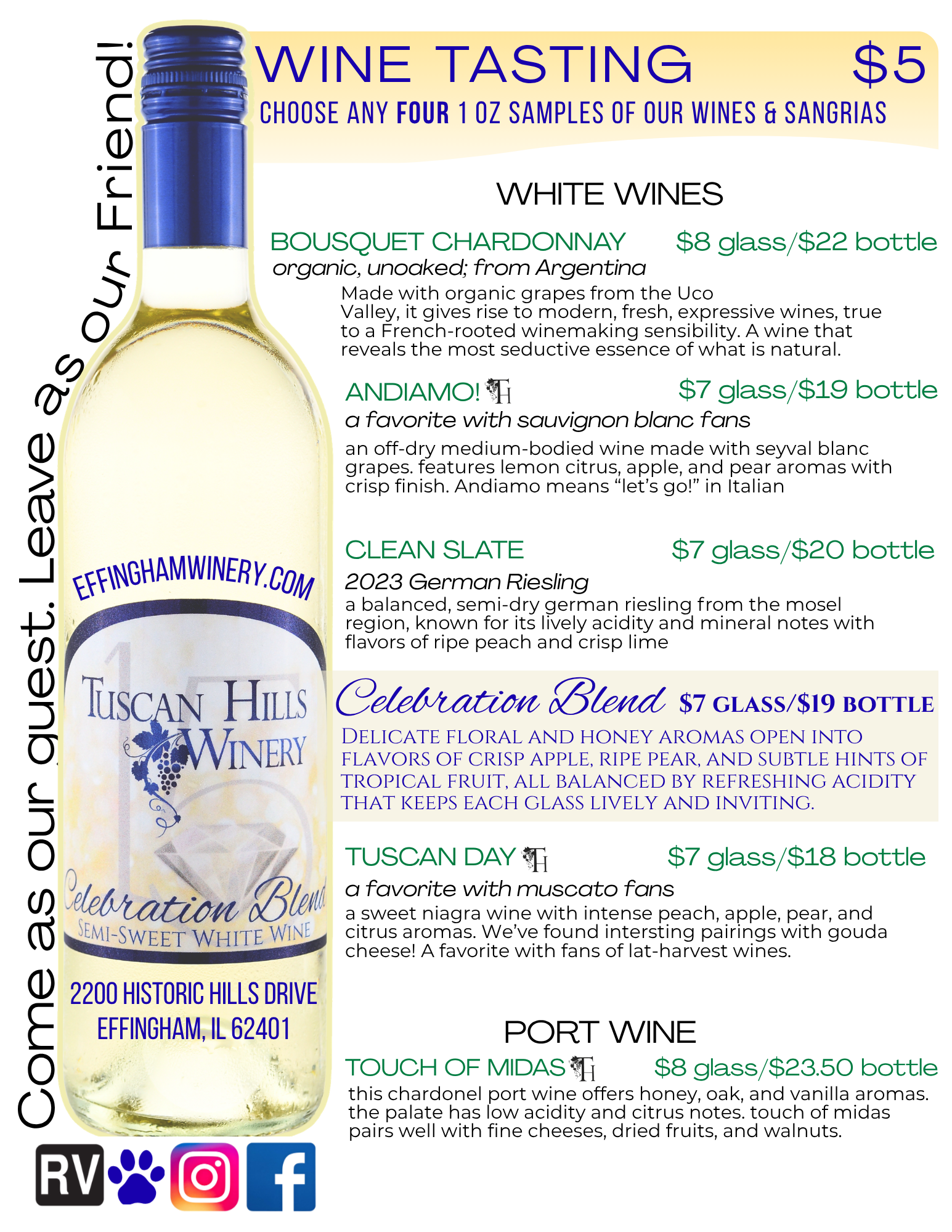 Wine Menu